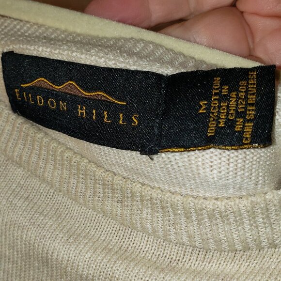 EILDON HILLS Men's Oatmeal Crew Neck Sweater - M - Picture 4 of 5
